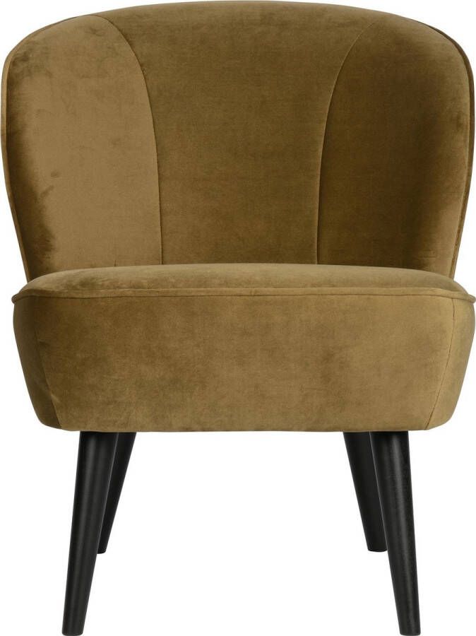 WOOOD | Sara Fauteuil Fluweel Army | Zitmeubels woonkamer | Fauteuil