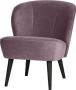 WOOOD Sara Fauteuil Fluweel Warm Lila 59x71x70 - Thumbnail 1