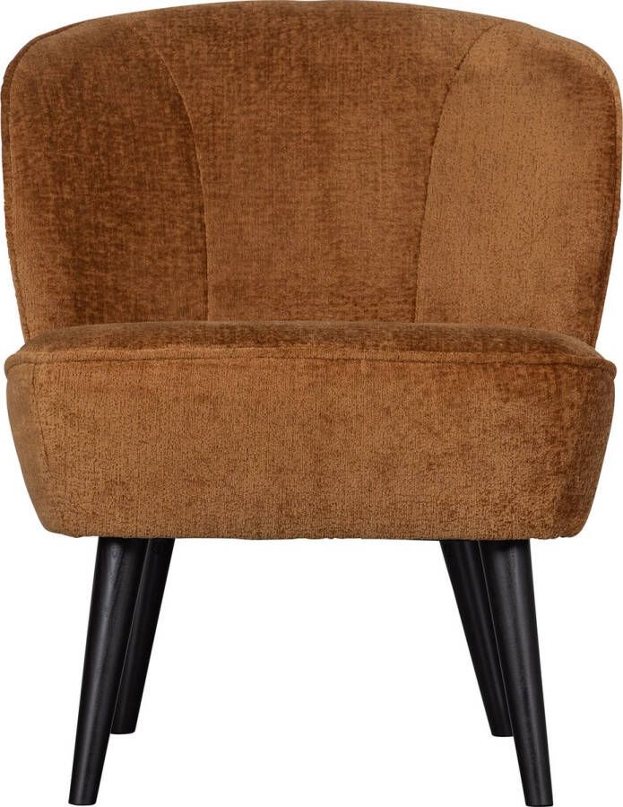 WOOOD | Sara Fauteuil Structure Velvet Cognac | Zitmeubels woonkamer | Fauteuil