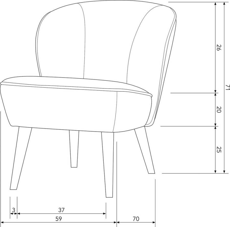 WOOOD | Sara Fauteuil Fluweel Khaki | Zitmeubels woonkamer | Fauteuil