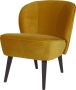 WOOOD Fauteuil 'Sara' Velvet kleur Okergeel - Thumbnail 1