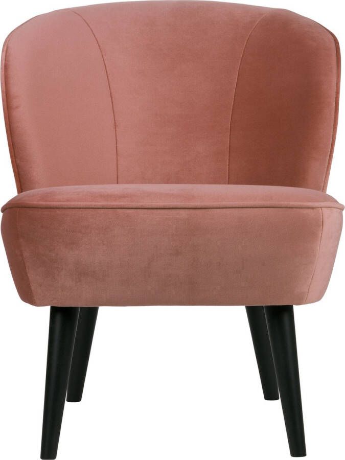 WOOOD | Sara Fauteuil Fluweel Oud Roze | Zitmeubels woonkamer | Fauteuil