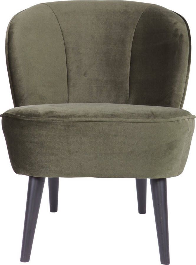 WOOOD | Sara Fauteuil Fluweel Warm Groen | Zitmeubels woonkamer | Fauteuil