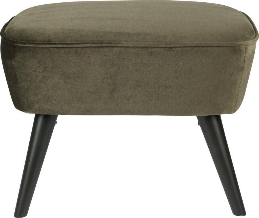 WOOOD Hocker Sara met veloursstof bekleed rechthoekige vorm h 41 cm x b 56 cm