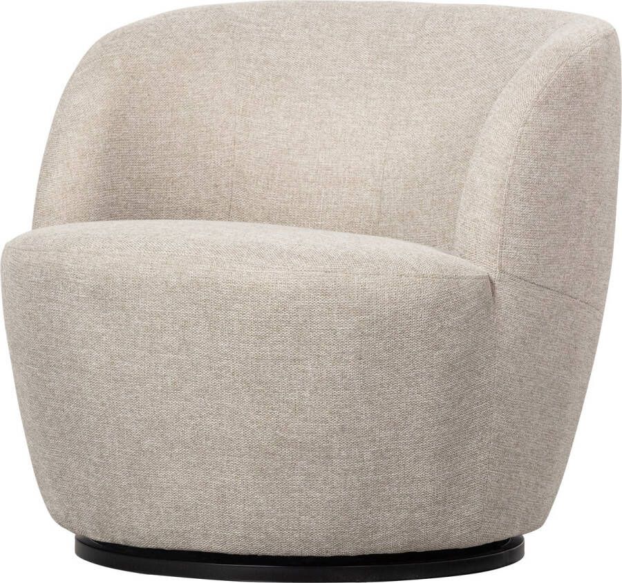 WOOOD Exclusive | Serra Draaifauteuil Geweven Stof Off White | Zitmeubels woonkamer | Draaifauteuil