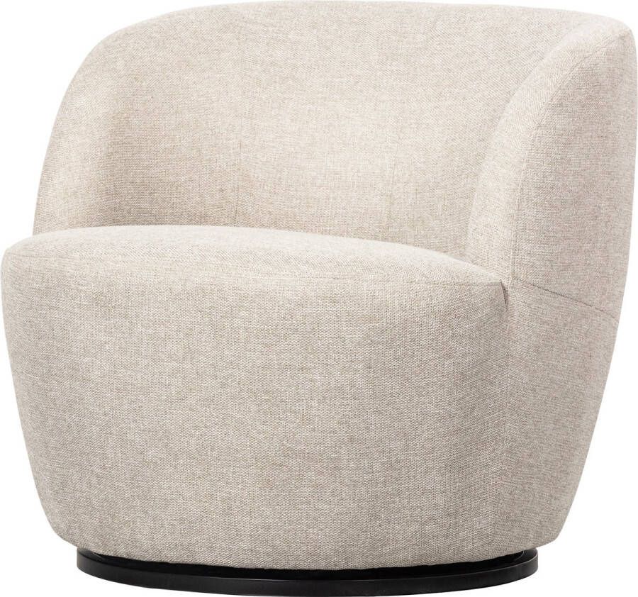 WOOOD Exclusive | Serra Draaifauteuil Geweven Stof Off White | Zitmeubels woonkamer | Draaifauteuil