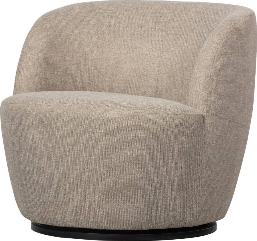 WOOOD Exclusive | Serra Draaifauteuil Geweven Stof Zand | Zitmeubels woonkamer | Draaifauteuil