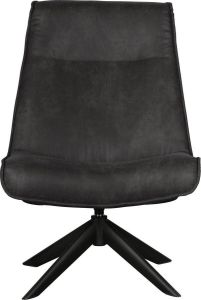 WOOOD Skyler Draaifauteuil Kunstleer Zwart 94x67x85