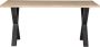 WOOOD Tablo Boomstam Tafel Incl. Alkmaar Poot Eiken Metaal 75x180x90 - Thumbnail 1