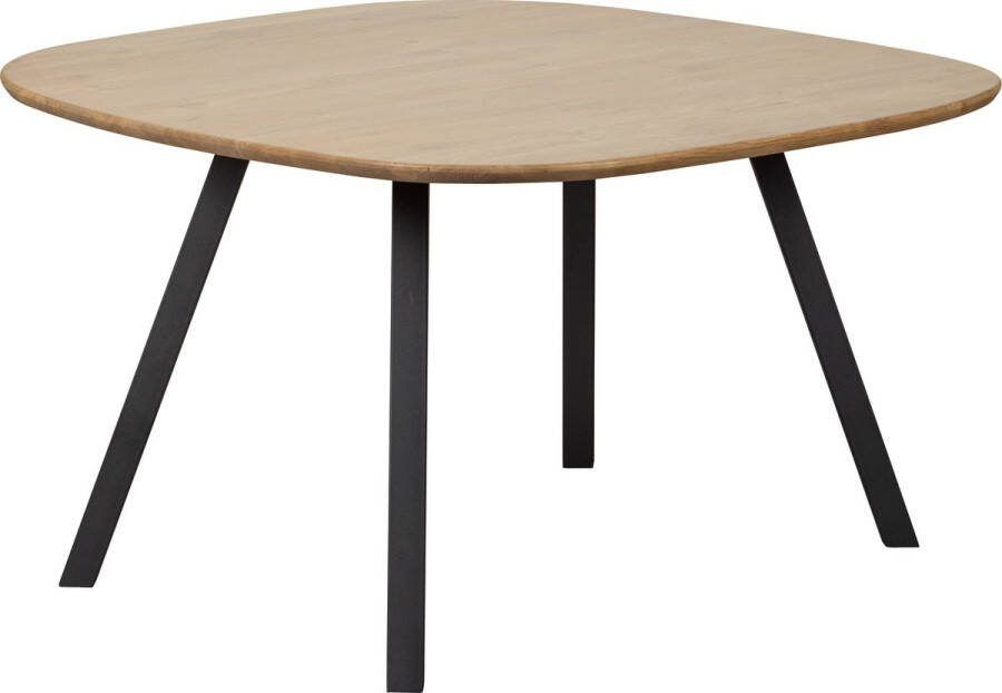 WOOOD | Combi-Eettafel: organisch eiken 130x130&2-stand zwart | Eettafels | Eettafel