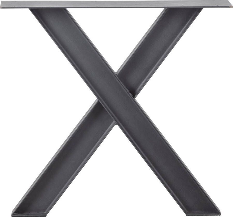 Woood Tablo Industrial X-poot 1 stuks Metaal Zwart 72x79x10