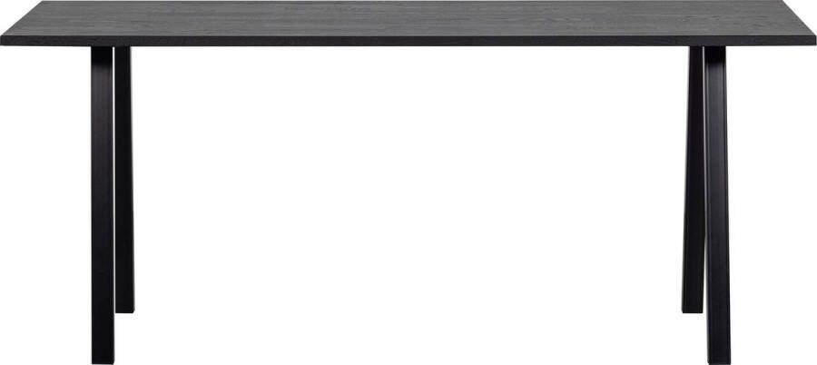 WOOOD | Combi-Eettafel: tafel eiken blacknight 180x90&2-stand | Eettafels | Eettafel