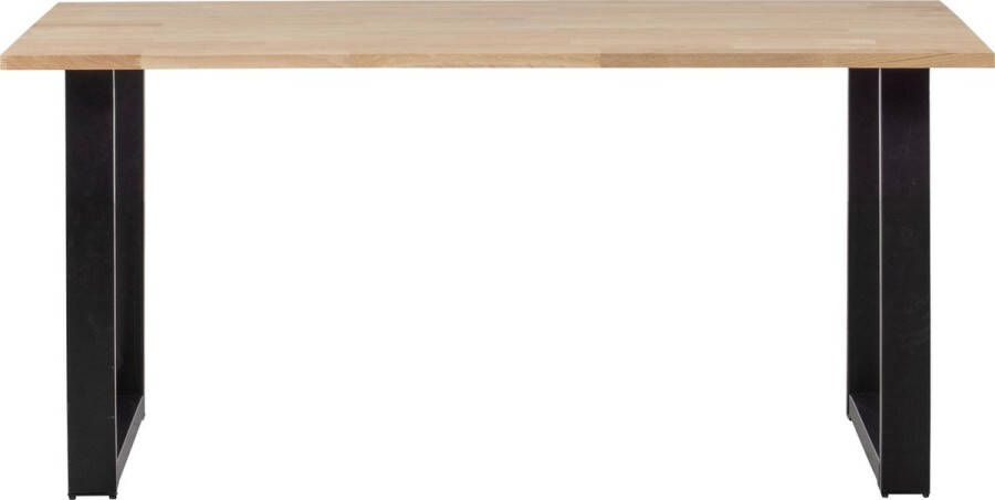 WOOOD Tablo Tafel Incl. U-poot Eiken Metaal 75x180x90