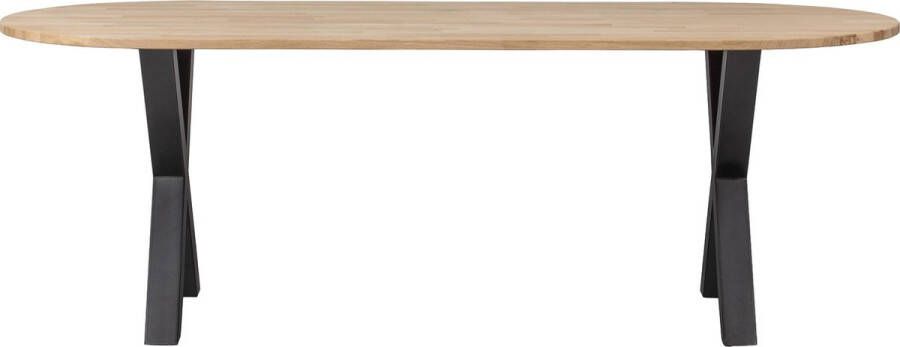 WOOOD | Combi-Eettafel: ovaal eiken onbeh&alkmaar poot | Eettafels | Eettafel