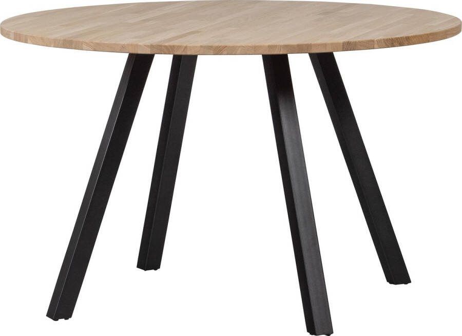 WOOOD | Combi-Eettafel: rond eiken o120 onbeh&2-standen vierk | Eettafels | Eettafel