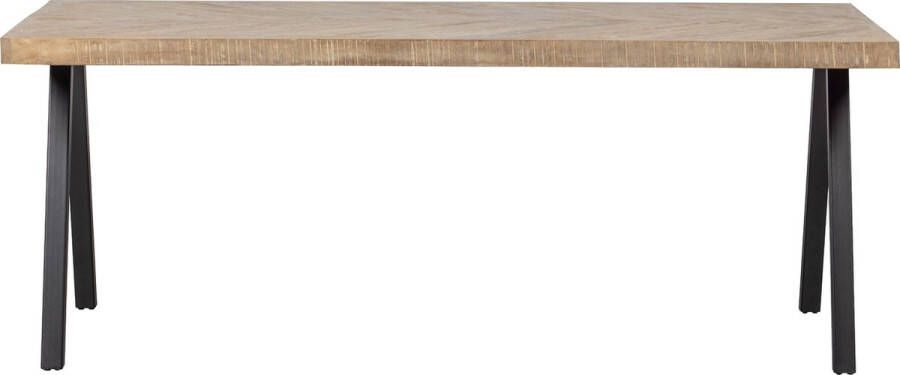 WOOOD | Combi-Eettafel: mango visgraat 180x90&2-standen poot vierk | Eettafels | Eettafel