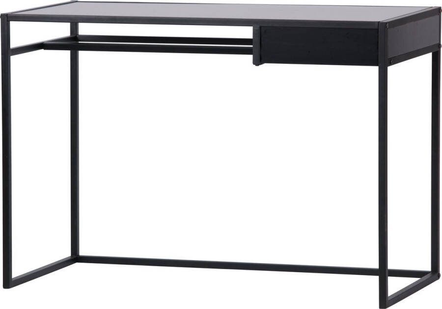 WOOOD Teun Bureau Met Lade Metaal Zwart 110x76x50