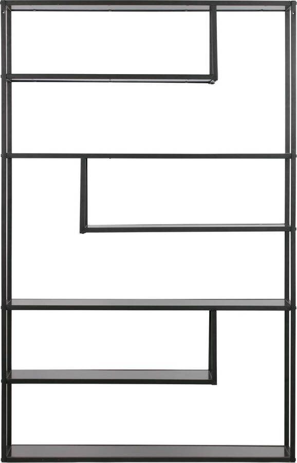 WOOOD Teun Vakkenkast XL Metaal Zwart 188x120x35