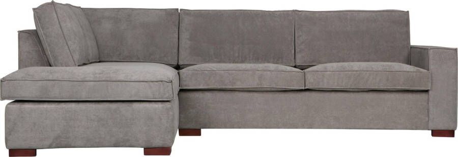 WOOOD | Thomas Hoekbank Ribstof Links Vergrijsd Groen | Zitmeubels woonkamer | HoekbankModulaire banken