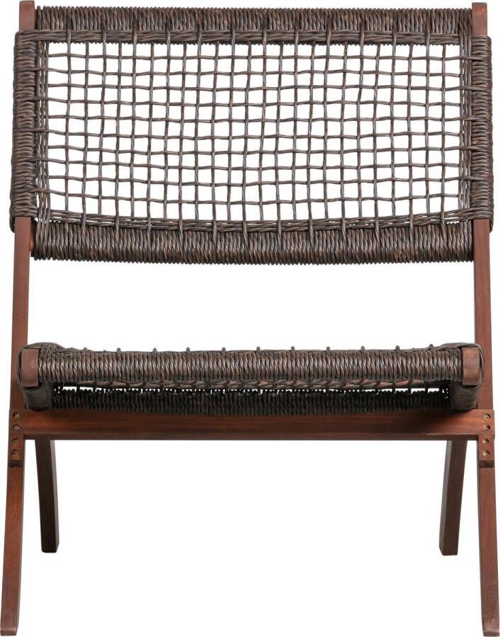 WOOOD Lois Tuinklapstoel Ruit Hout Donkerbruin 73x60x78