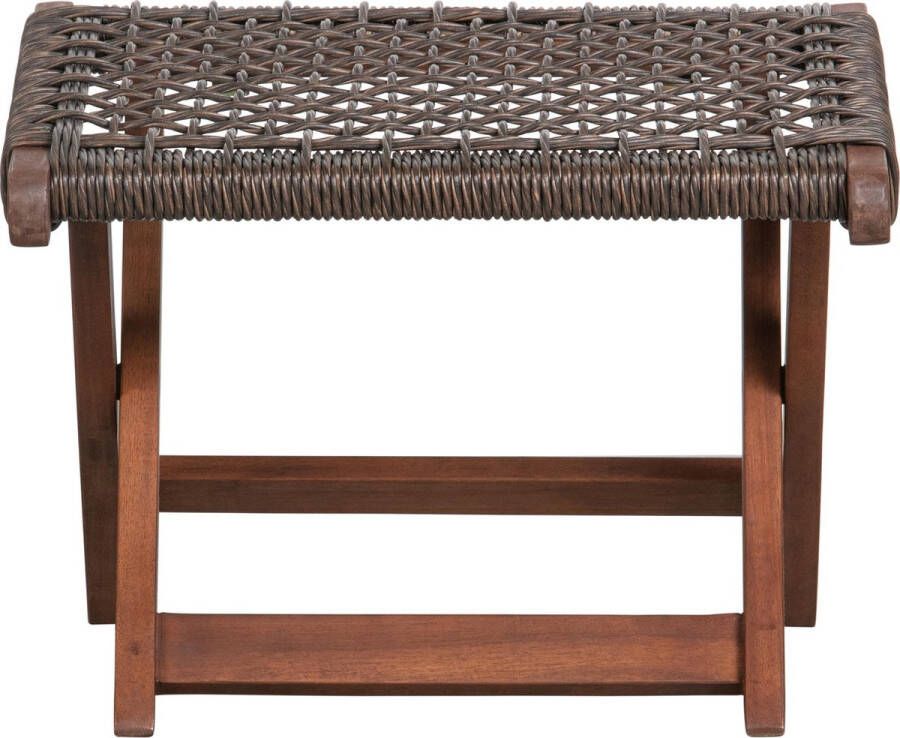WOOOD Tuinvoetenbank Ruit Lois Hout Donkerbruin 34x45x44