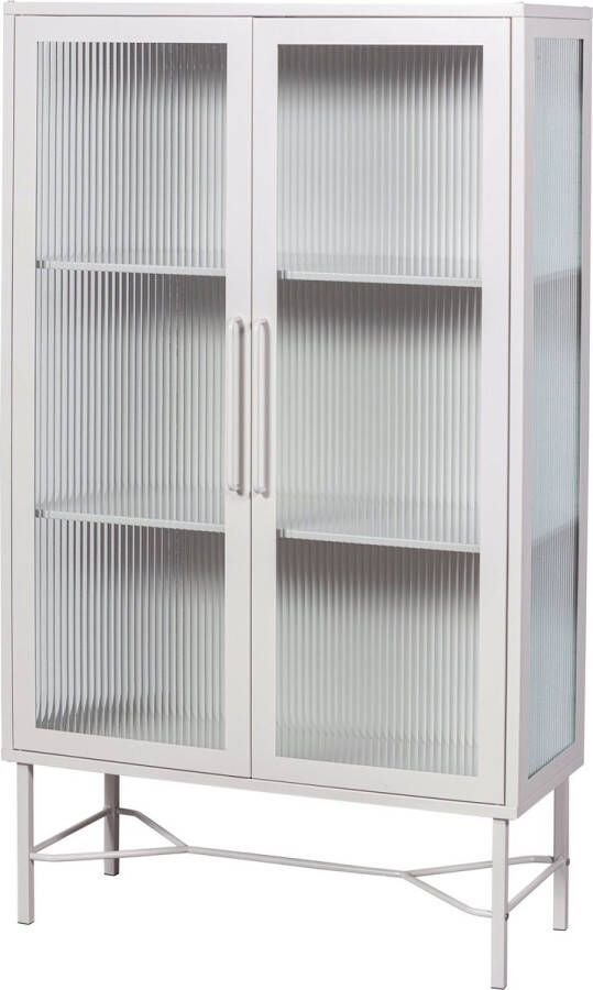 Woood Vitrinekast Zion Metaal|Glas Zand 150x85x35