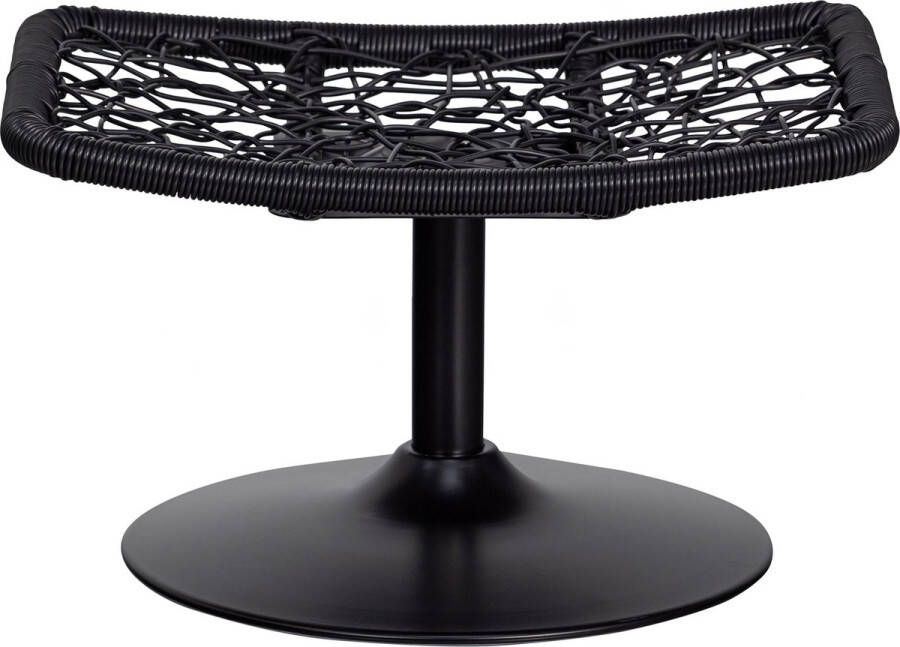 WOOOD VIVE HOCKER OUTDOOR RATTAN ZAND ZWART