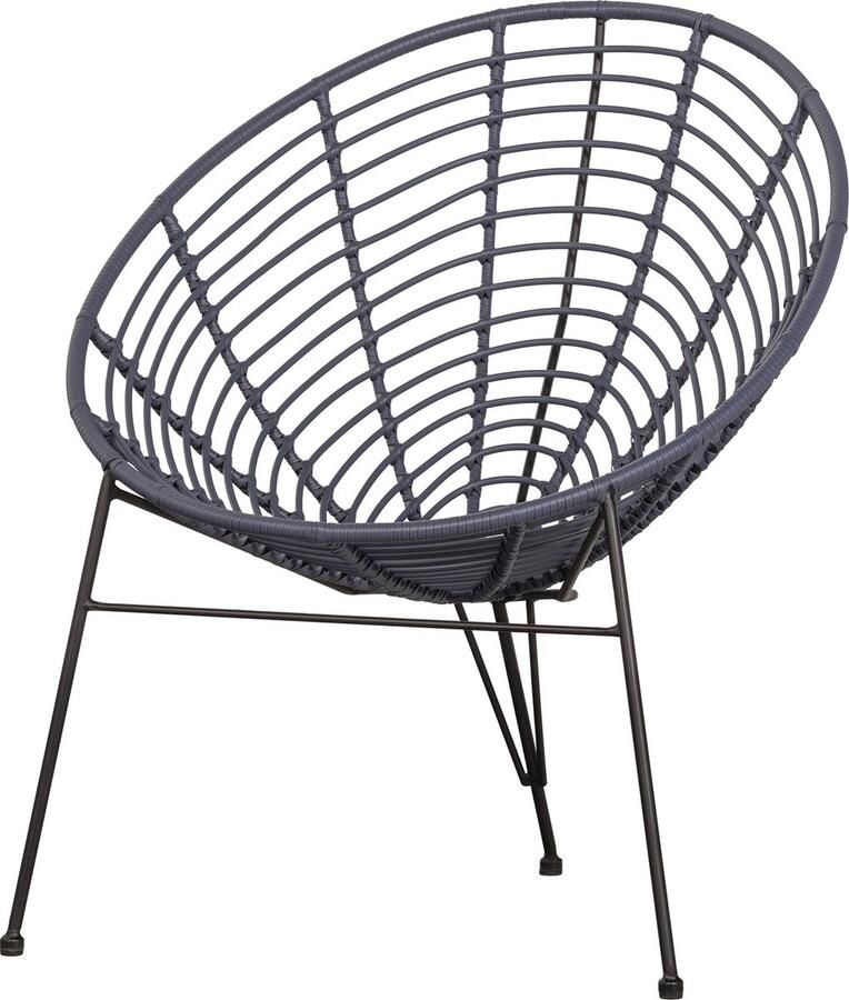 WOOOD Jane Loungestoel Buiten PE Metaal Inkt 88x72x81