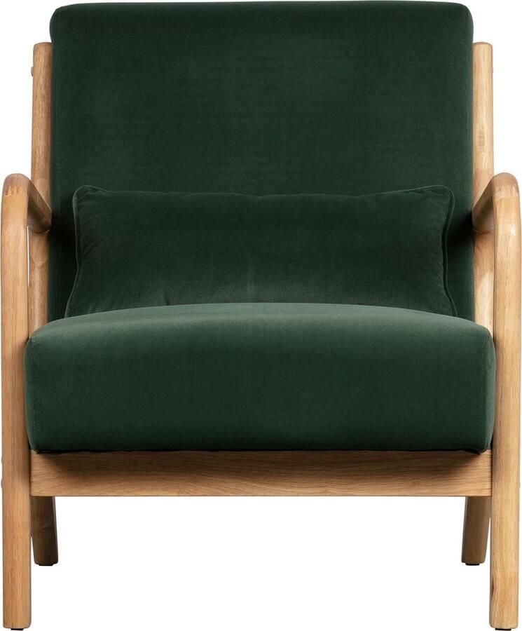 WOOOD | Mark Fauteuil Fluweel Flesgroen | Zitmeubels woonkamer | Fauteuil