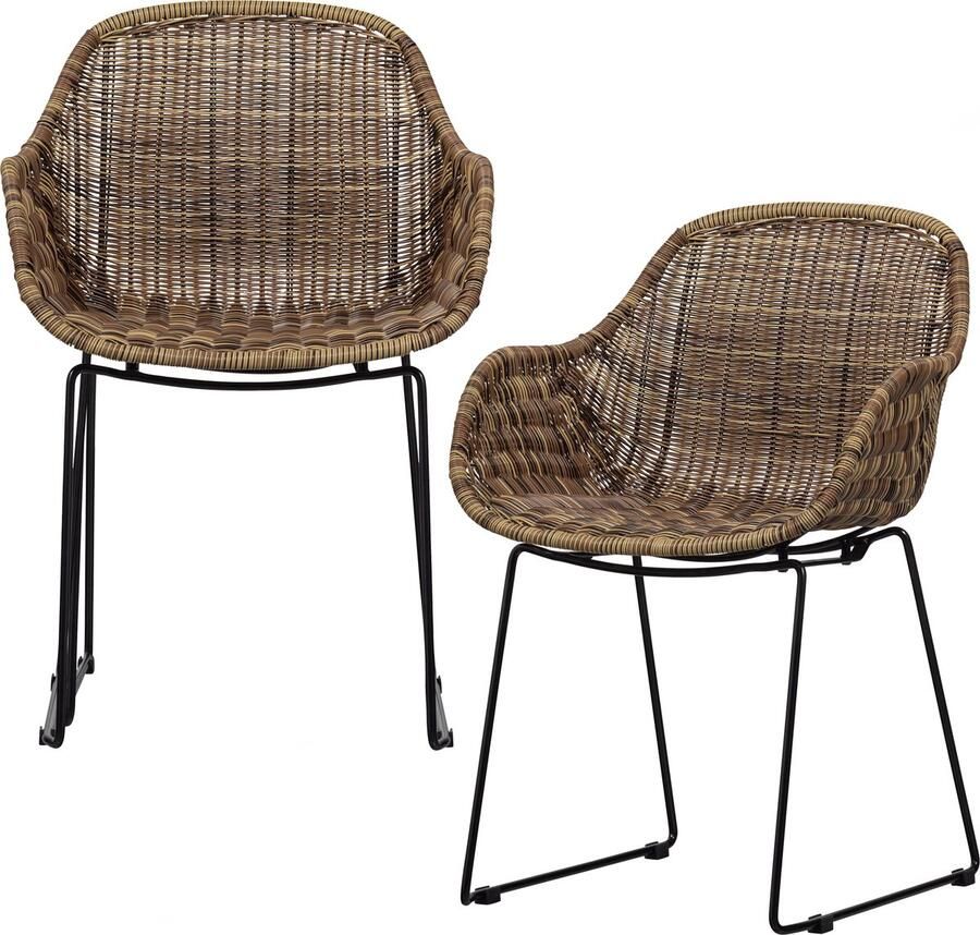 Woood Willow Loungestoelen Buiten Polyester Naturel Set van 2 - Foto 1