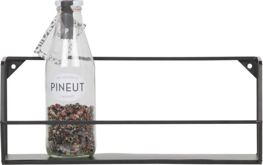 Woood wandplank Zeta L zwart 16x40x16 cm Leen Bakker