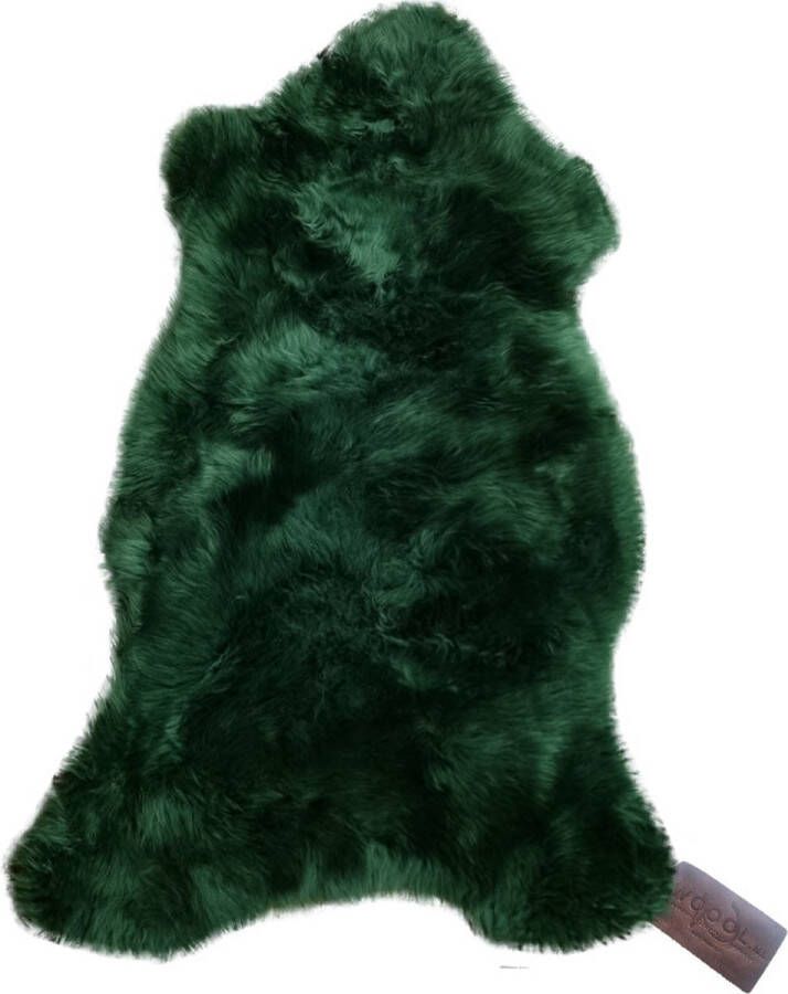 WOOOL Schapenvacht Groen Australisch XL (115cm) 100% ECO Kortharig Heerlijk Zacht Schapenvel