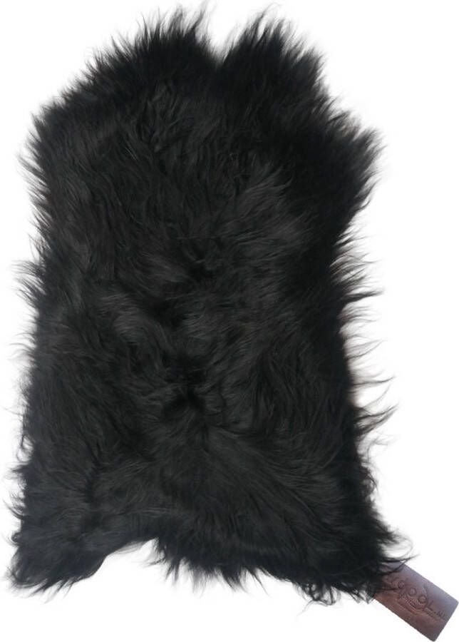 WOOOL Schapenvacht IJslands Zwart XL(115cm) Langharig puur Zwart 100% Natuurlijk