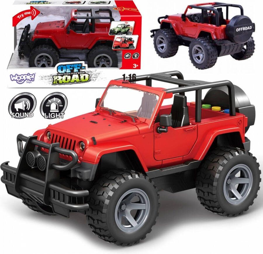 WOOPIE Auto Off-Road Voertuig met Geluid en Licht Speelgoedauto Jeep voor binnen en buiten speel auto