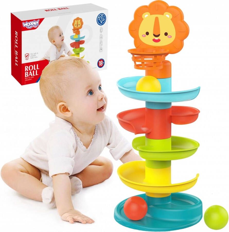 WOOPIE BABY Ballentoren met korf Babyspeelgoed Ballen Toren Interactief Speelgoed