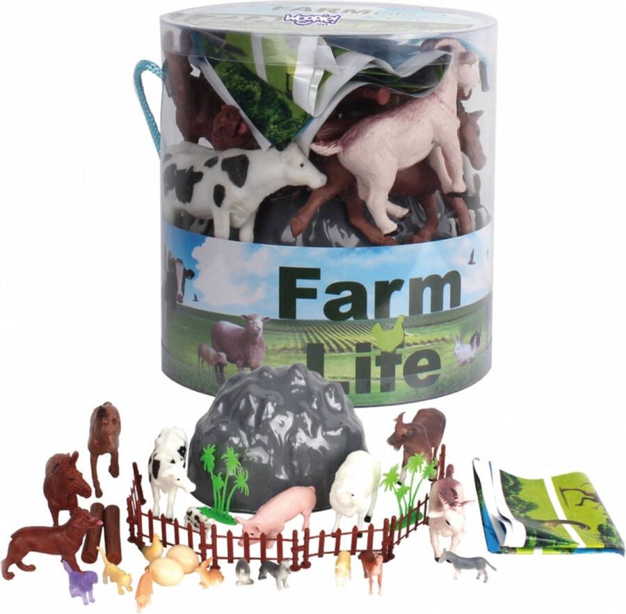 WOOPIE boerderij dieren speelgoed Set inclusief Speelmat- boerderij speelgoed 34 stuks