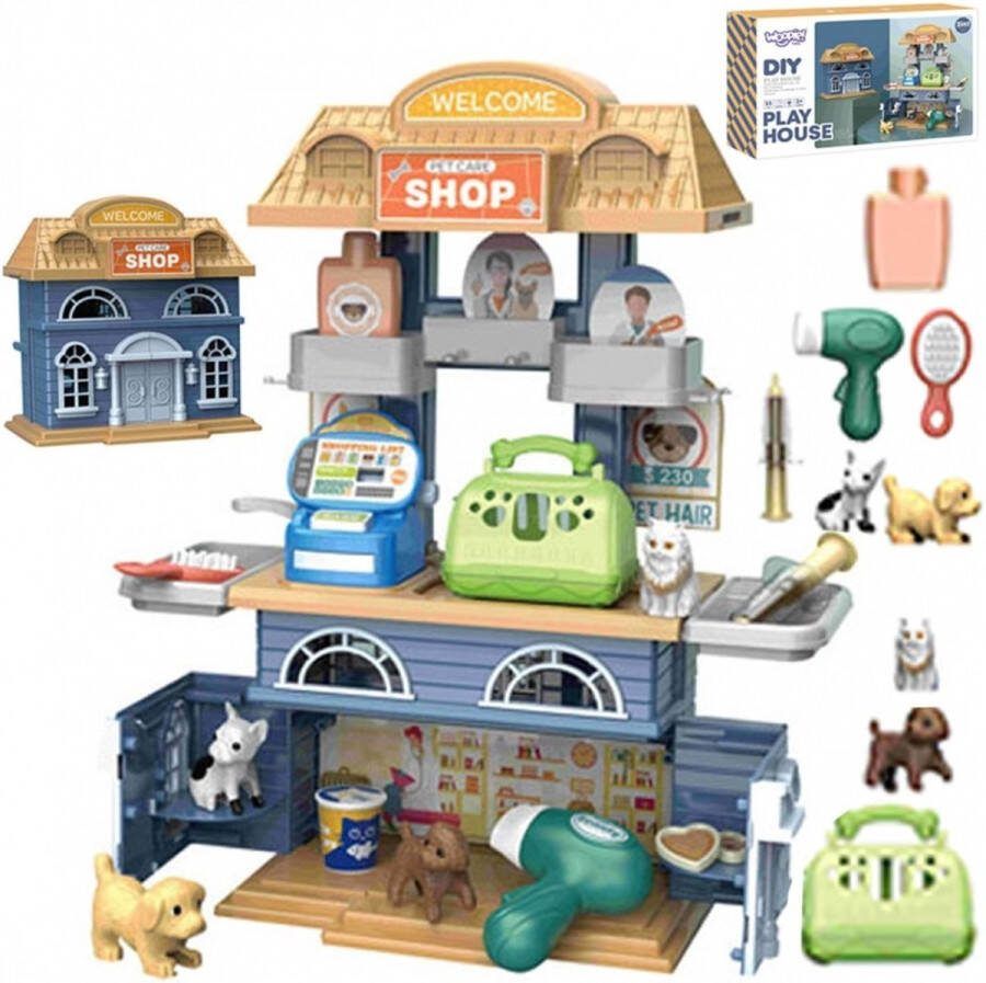WOOPIE Dierenarts Speelgoed set Rollenspellen Dierenarts Dierenwinkel 33 stuks