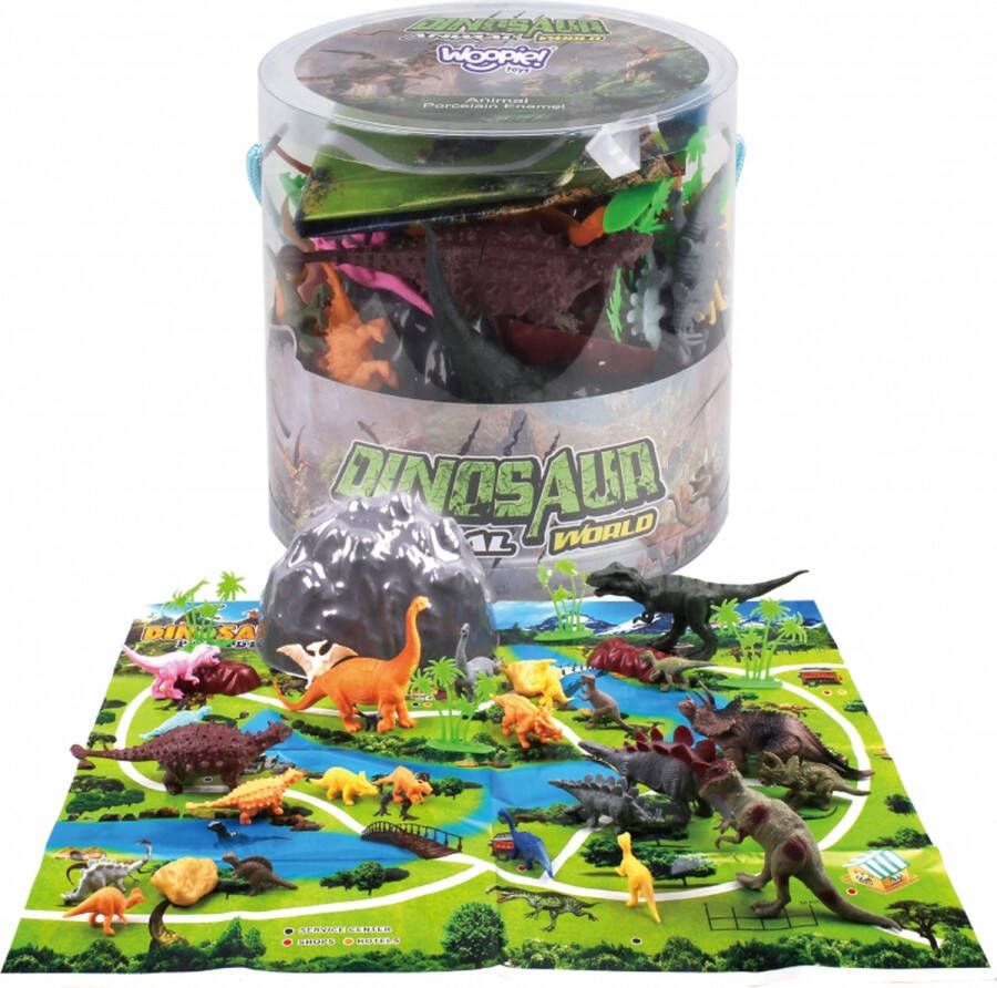WOOPIE Dinosaurus speelgoed Set inclusief Speelmat- Dinosaurus speelgoed 34 stuks