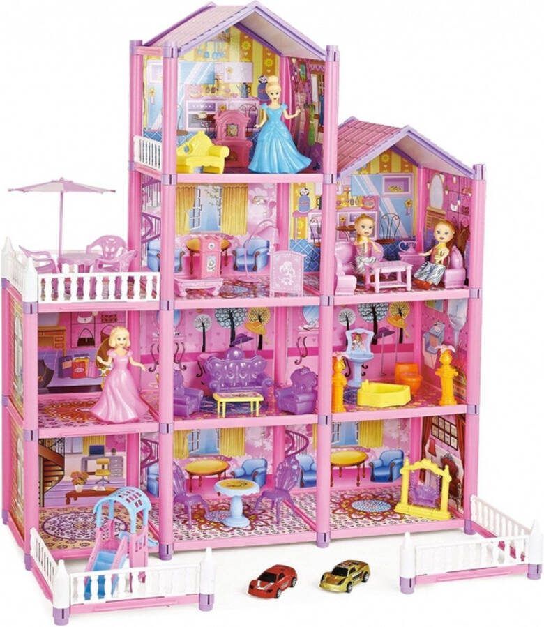 WOOPIE Mega Villa roze poppenhuis Prinsessenpoppenhuis