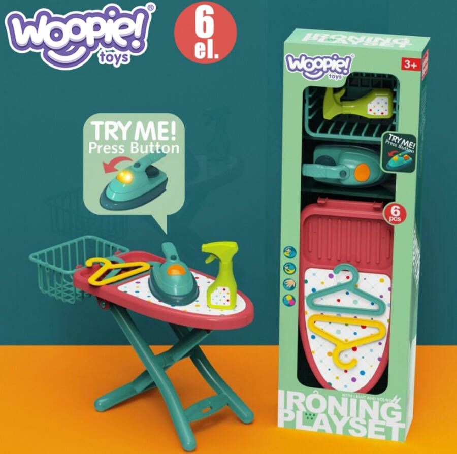 WOOPIE speelgoed strijkijzer Huishoudelijk speelgoed Strijkijzer Strijkbout Strijkplank