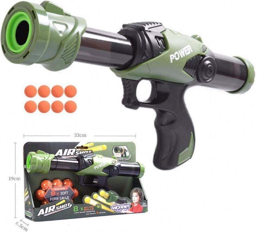 WOOPIE Speelgoed pistool met schuimballen Speelgoedwapen Automatische wapen 9 stuks