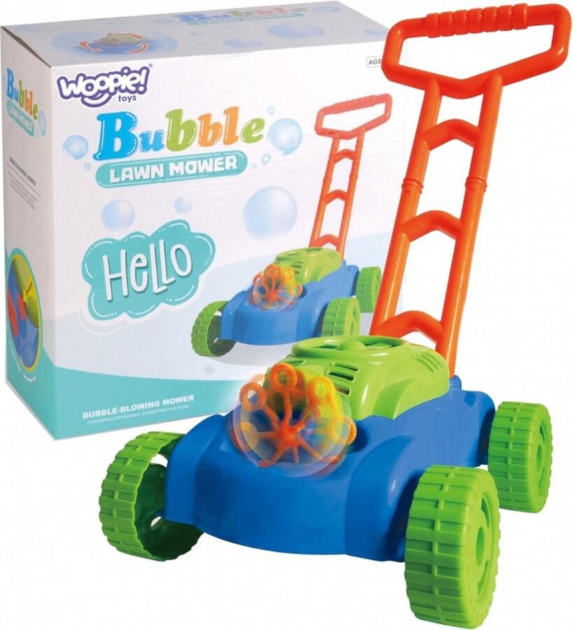 WOOPIE speelgoed grasmaaier Speelgoedgrasmaaier Inclusief bellenblaasmachine en geluid 49 cm hoog voor binnen en buiten