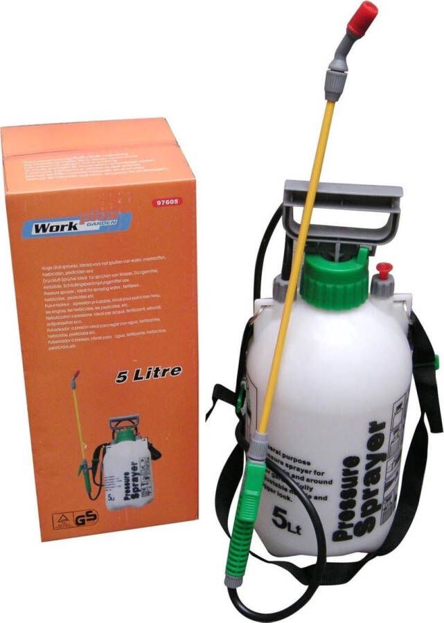 Work Plus Garden hoge druksproeier drukspuit 5 liter.