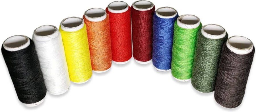 World Trade Naaigaren 10 spoelen 100% polyester kleurrijk voor machinaal naaien en quilten