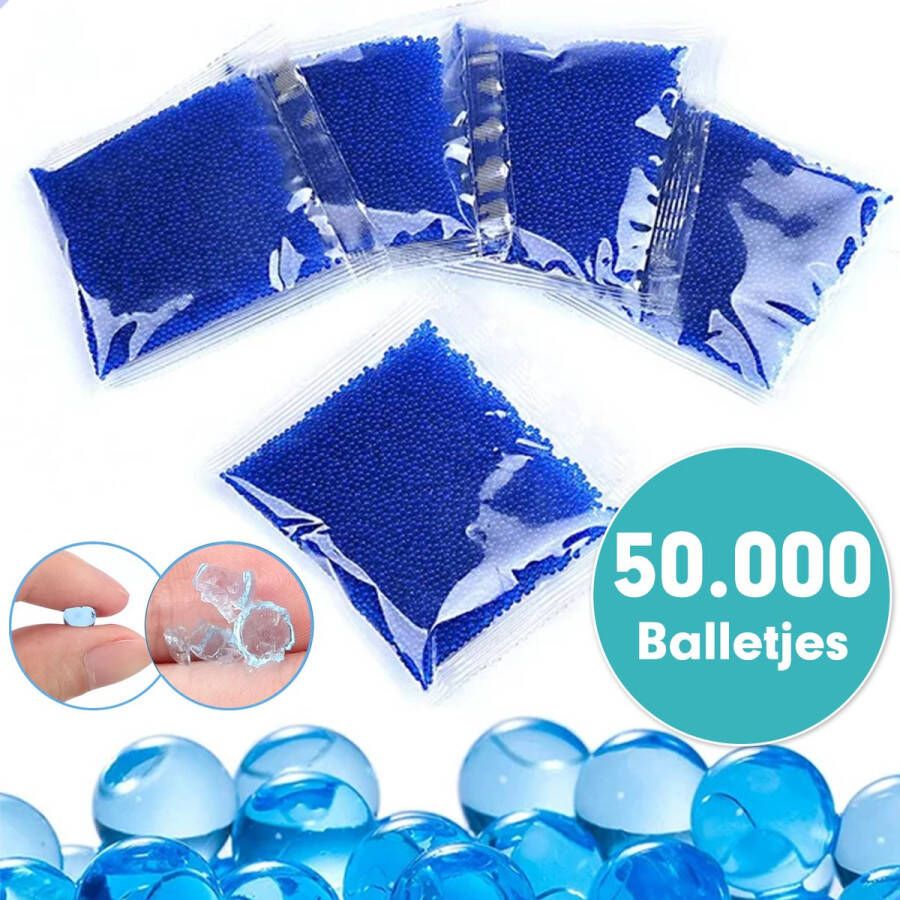 Wotre Waterparels Blauw Gelballetjes Waterballetjes Waterbeads Waterkralen 50.000 stuks 7-8mm Transparant