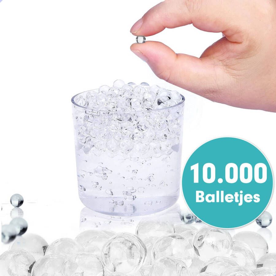 Wotre Waterparels Transparant Gelballetjes Waterballetjes Waterbeads Waterkralen 10.000 stuks 7-8mm
