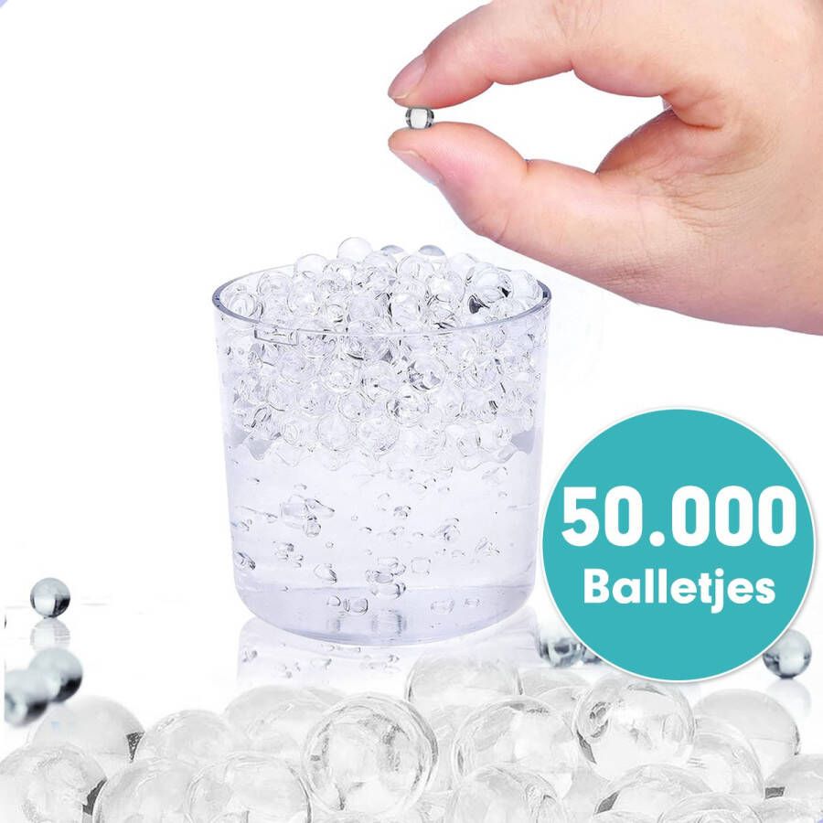 Wotre Orbeez Transparant Waterparels Gelballetjes Waterballetjes Waterbeads Waterkralen 50.000 stuks 7-8mm