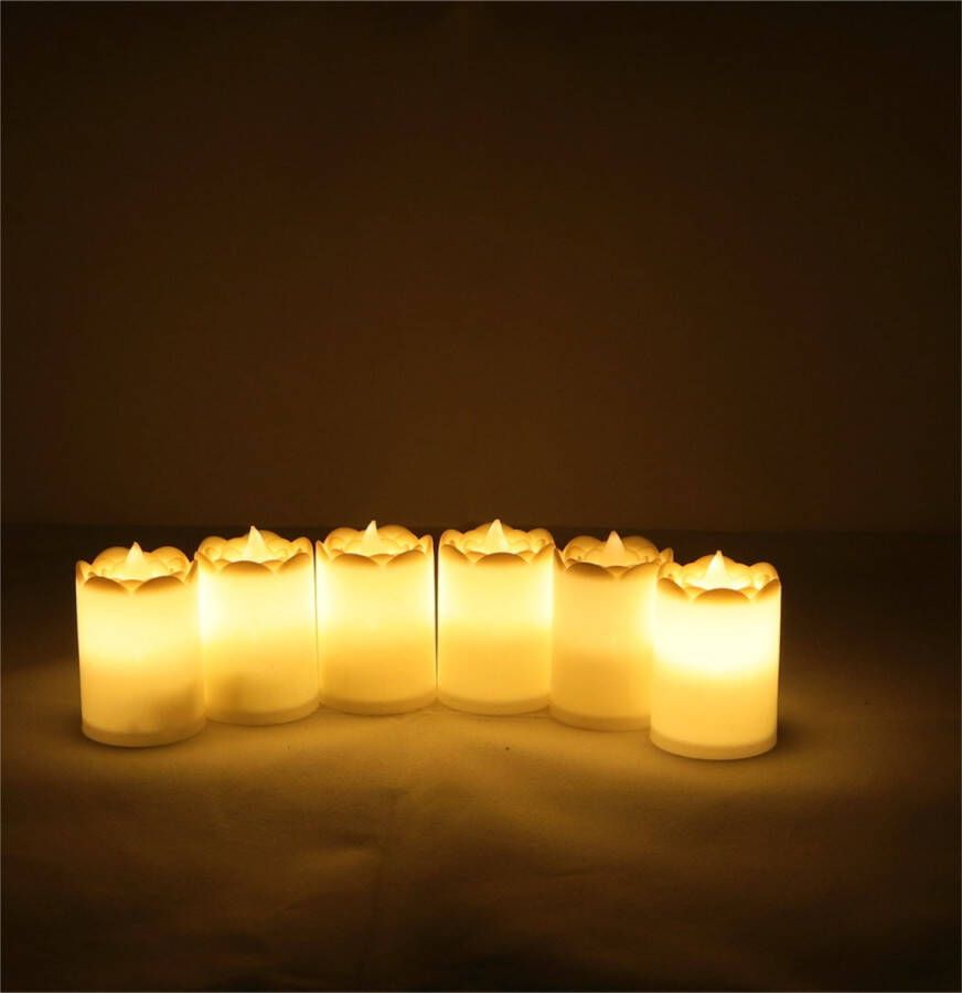 Wouzi Led Kaarsen 24 stuks Met Batterij Kaarsen Set Theelichtjes Candle Lights LED Waxinelichtjes Sfeerlicht Ambiance Lichtjes