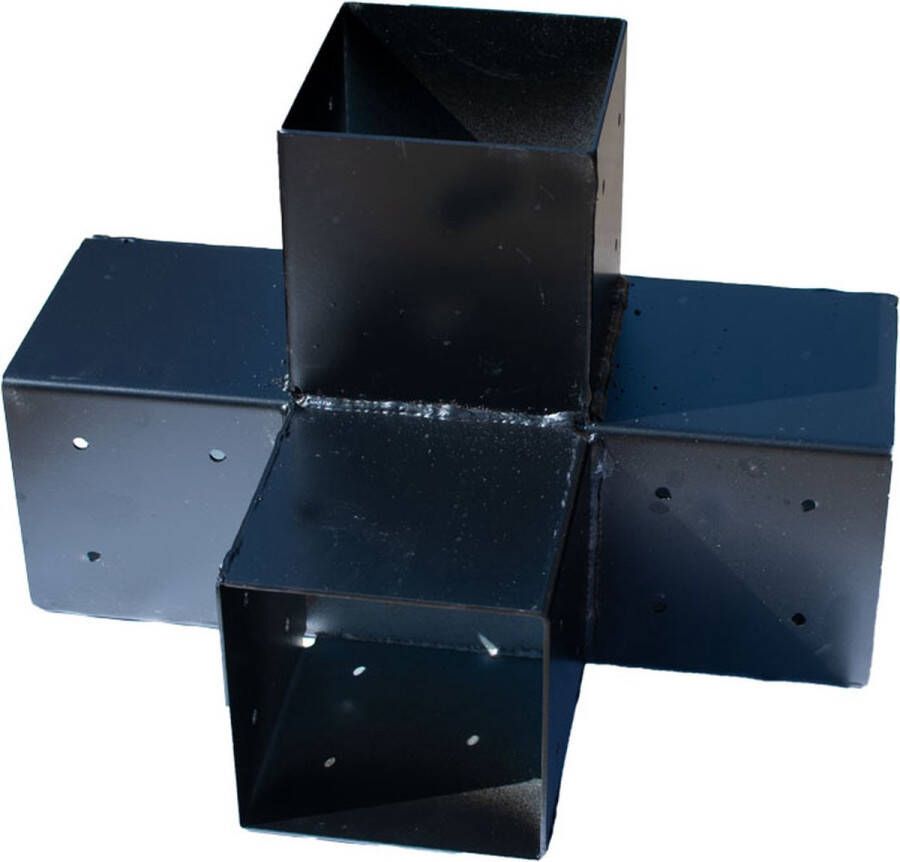 Wovar Pergola Hoekverbinding met Verlenging Zwart voor 12 x 12 cm balken kubus model | Per Stuk