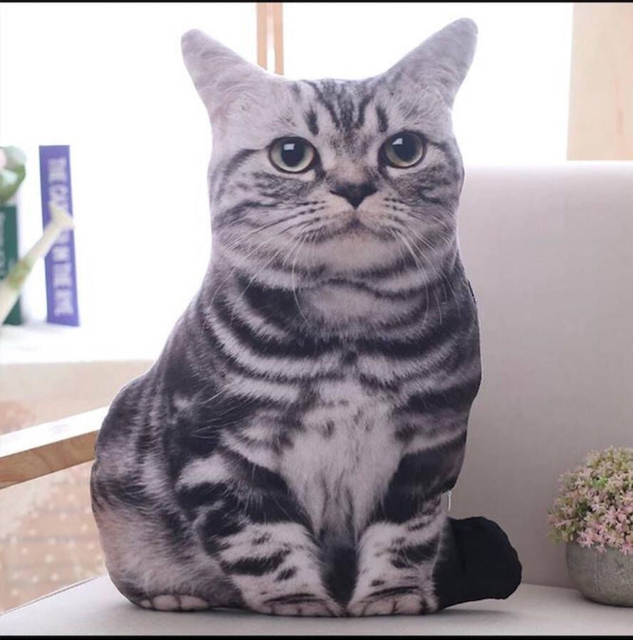 Wow Shop 3D knuffel kat kat knuffel pluche kussen autokussens speelgood knuffel poes cadeau Nieuw jaar cadeau